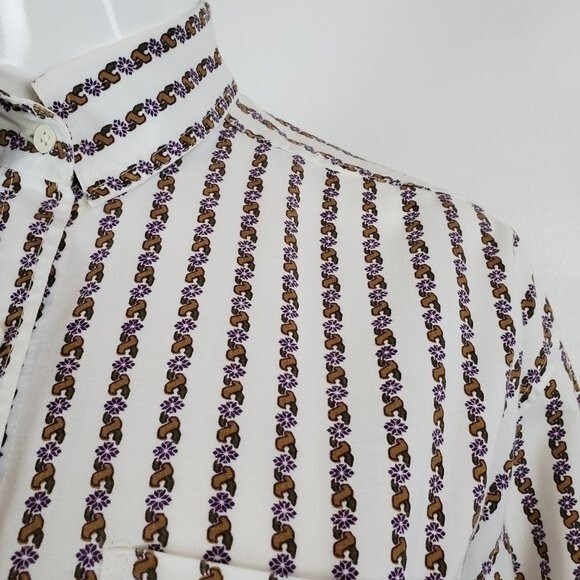 Vintage 90's Row One White Floral Oversized Button-Up Shirt - Picture 6 of 10